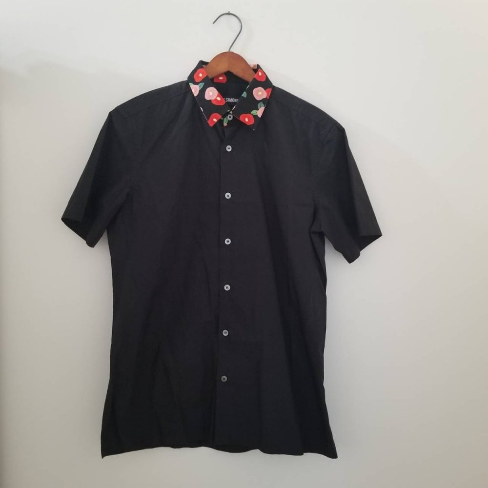 Raf Simons Floral Collar Shirt Size 46 Designer Preowned Collectible